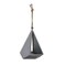 Contemporary Home Living 18" Gray Pyramid Hanging Planter with Rope